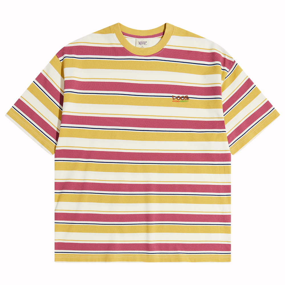 

Футболка с коротким рукавом Unisex CoosRetro, красно-желтая полоска