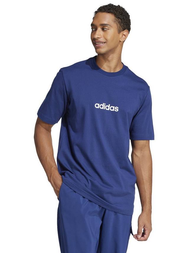

Футболка essentials linear из одинарного джерси adidas, цвет Dark Blue/White