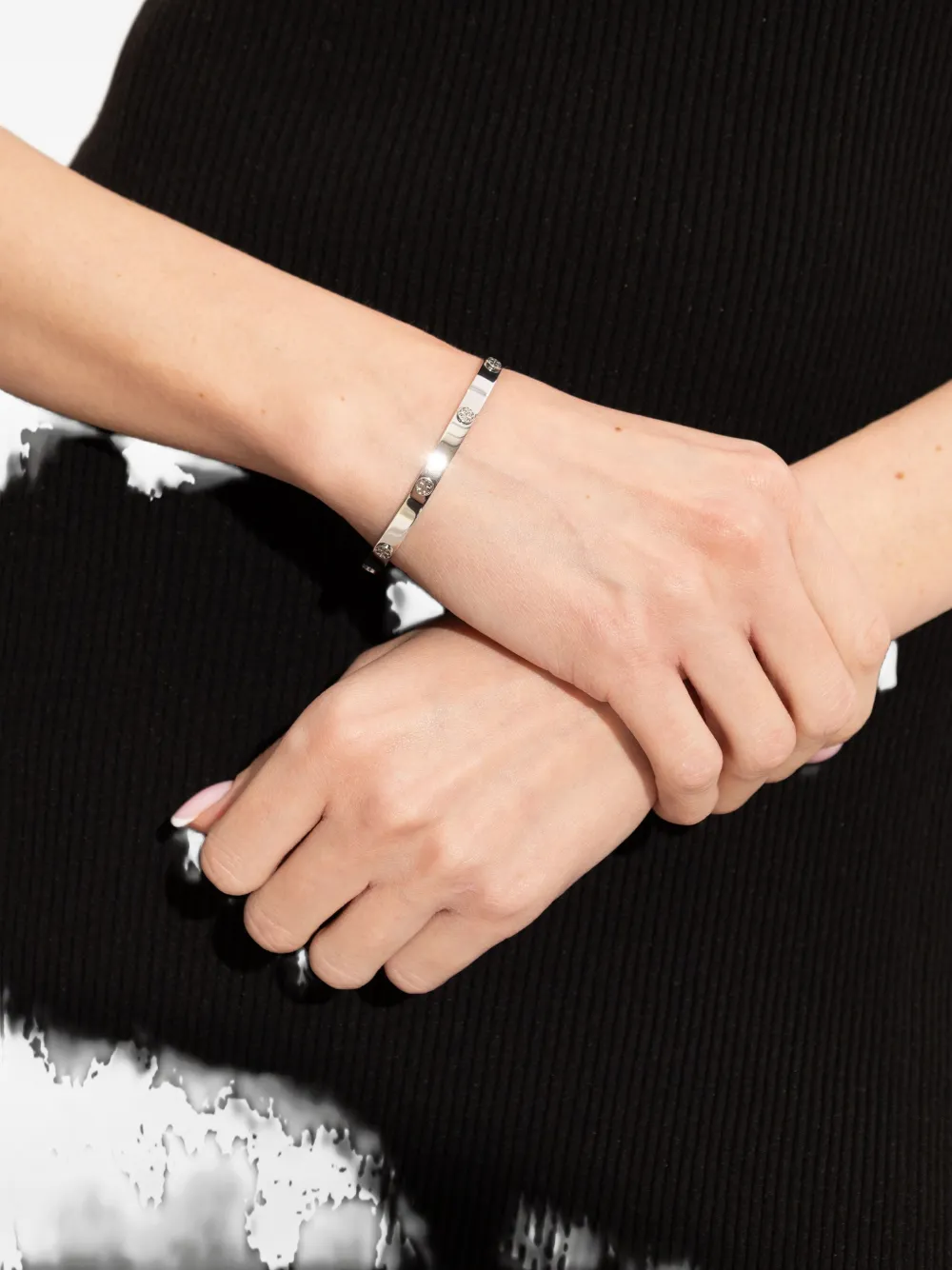 

Браслет с логотипом Tory Burch, серебристый