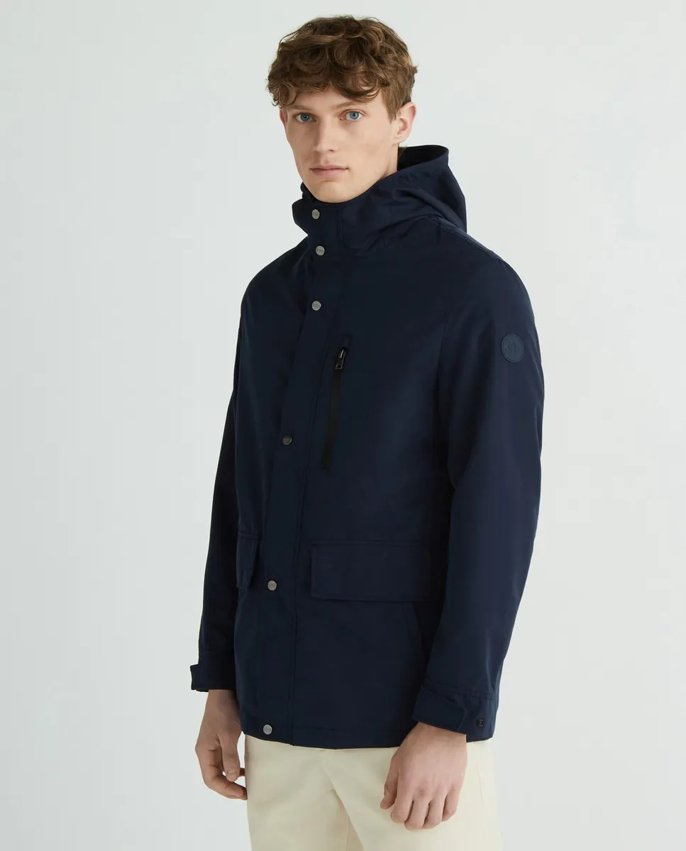 

Плащ мужской обычный с капюшоном Mirto, тёмно-синий