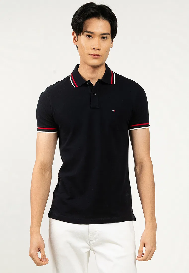 Поло, slim fit, Tommy Hilfiger, цвет Desert Sky