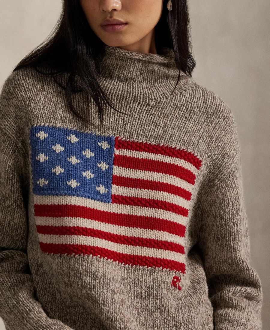 Женский свитер с высоким воротником и длинными рукавами Polo Ralph Lauren, Natural Multi — фото 3