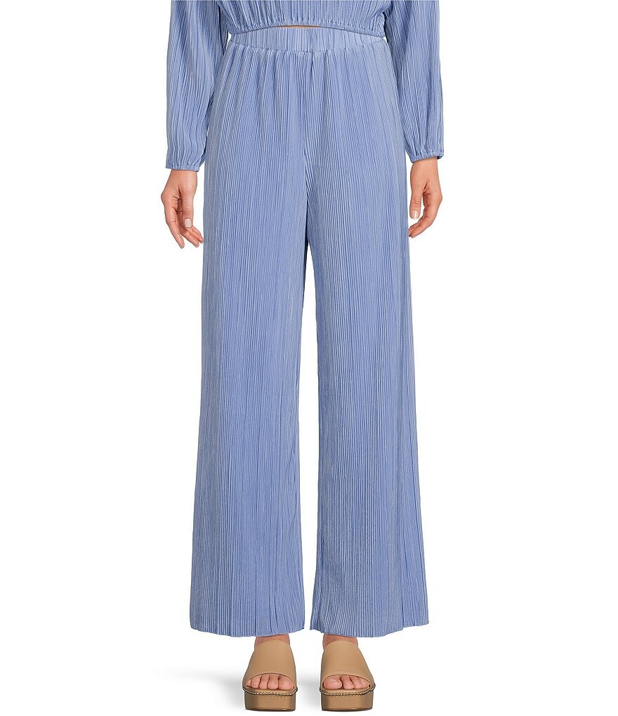 

Gianni Bini Joni Plisse Комбинированные брюки с эластичным поясом и эластичным поясом, синий