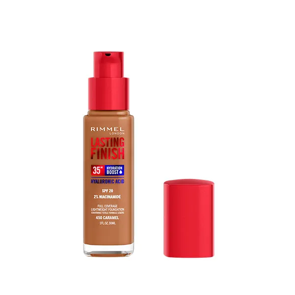 Составляют основу Lasting Finish Foundation 35H Rimmel London, цвет caramel — фото 2