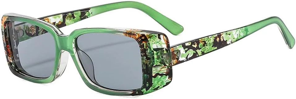 

Элегантные разноцветные солнцезащитные очки для женщин в стиле панк, прямоугольные солнцезащитные очки, защита от ультрафиолета UV400 TKKTLLT, Greenflower