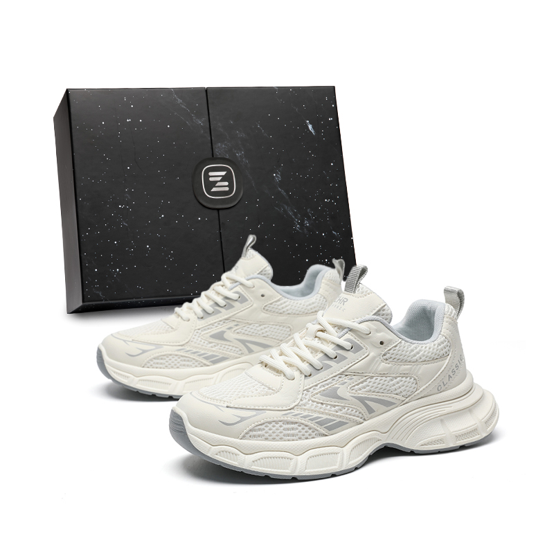 

Сердцебиение Любовное Признание Амортизация, Износостойкие Низкие Массивные Кроссовки Unisex ZHR, бежевыйсерый[Limited Starry Box]