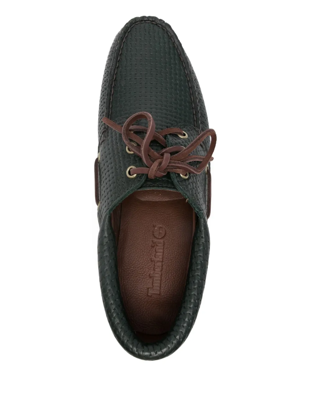 Фактурные топсайдеры на шнуровке Timberland, зеленый — фото 4