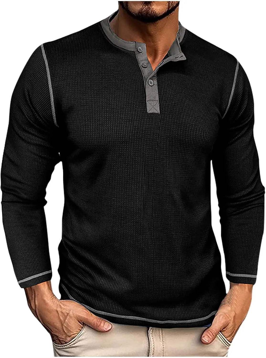 Мужская футболка для тренировок Slim Fit с длинным рукавом и лацканом