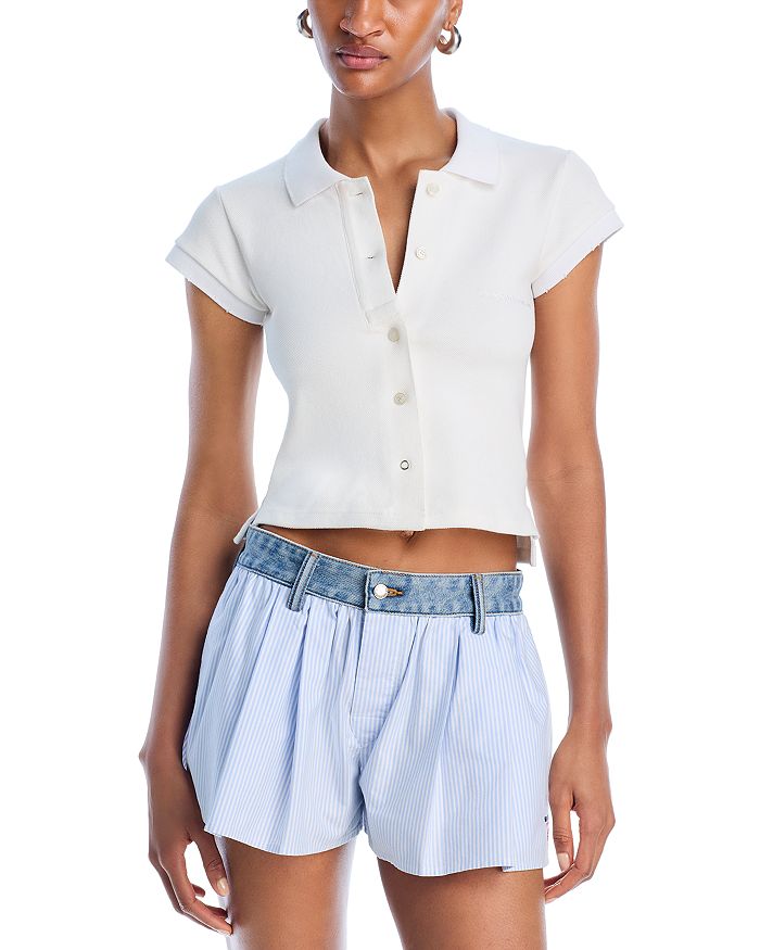 

Короткий поло-кардиган alexanderwang.t, белый