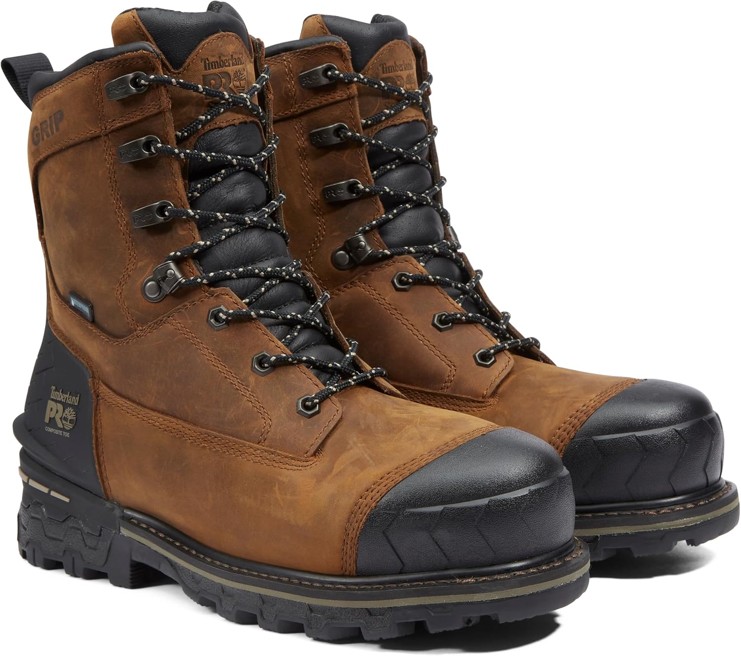 Timberland PRO мужские промышленные рабочие ботинки Boondock Hd 8 Inch с композитным защитным носком и водонепроницаемостью, Distressed Brown — фото 2