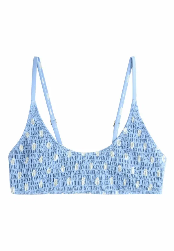 Топ для бикини Next, Regular fit shirred crop bikini top, сине-кремовый в крапинку