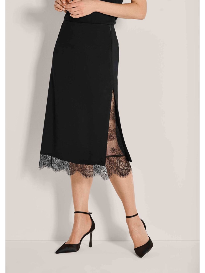 

MADELEINE Элегантная юбка А-силуэта с застежкой-молнией, черного цвета