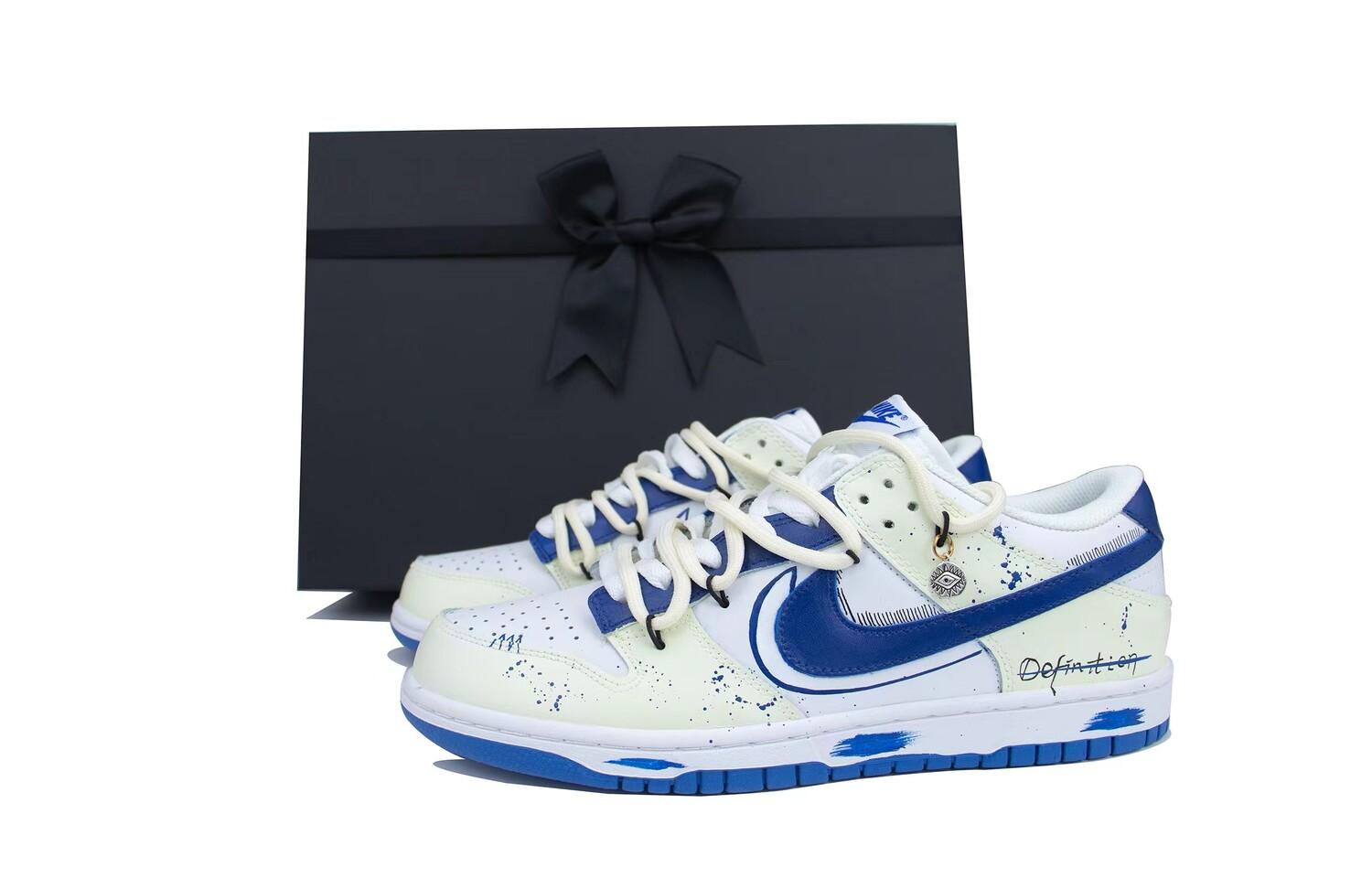 

Кроссовки Nike Dunk Skateboard Shoes Men Low-Top Blue, Синий, Кроссовки Nike Dunk Skateboard Shoes Men Low-Top Blue