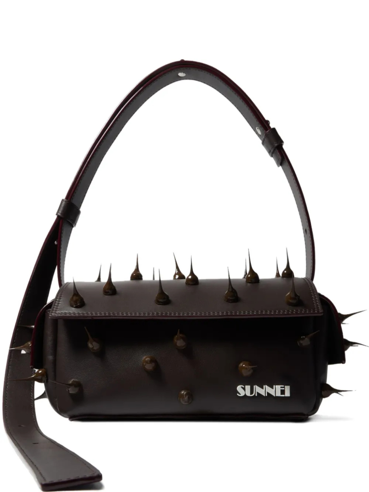 

Маленькая кожаная сумка через плечо Spiky Labauletto Sunnei, коричневый