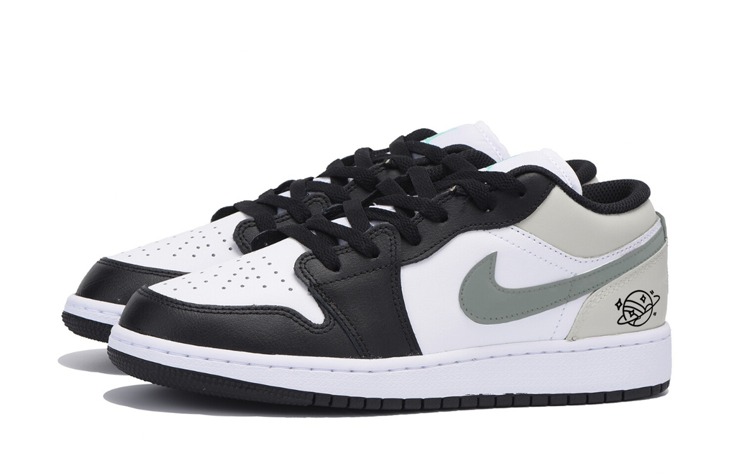 Кроссовки Air Jordan 1 Vintage Basketball Shoes Men Low-top Back/Brown, черный — фото 4