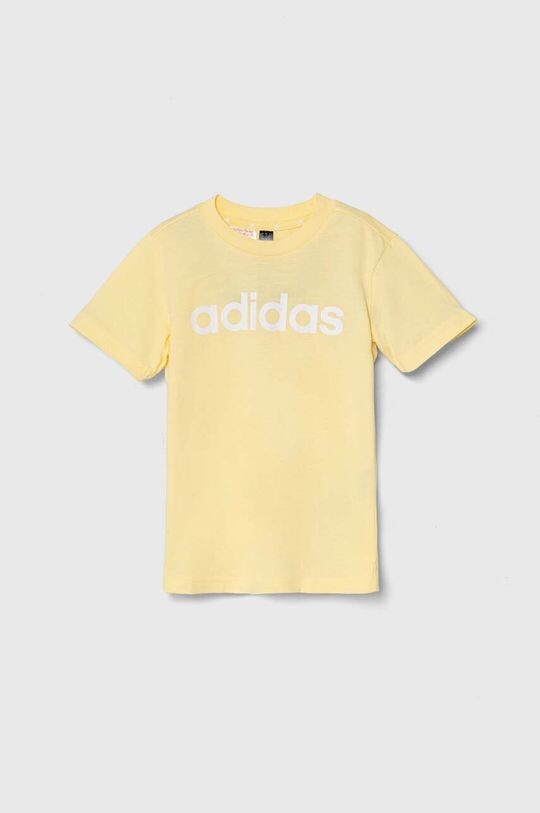 

Детская хлопковая футболка LK Lin CO Tee adidas, желтый