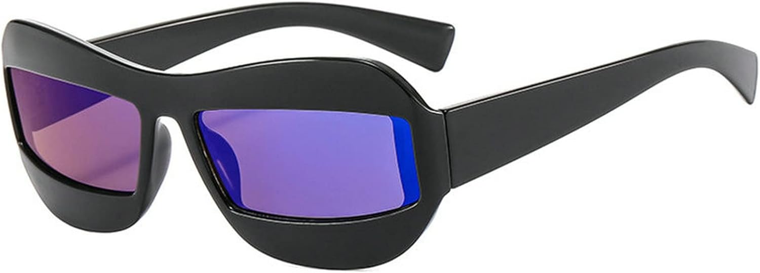 

Солнцезащитные очки COTIA для женщин, панк-очки, уникальные спортивные солнцезащитные очки, мужские солнцезащитные очки с защитой от УФ-излучения UV400, зеркальные, разноцветные, в стиле Y2K, Black Blue