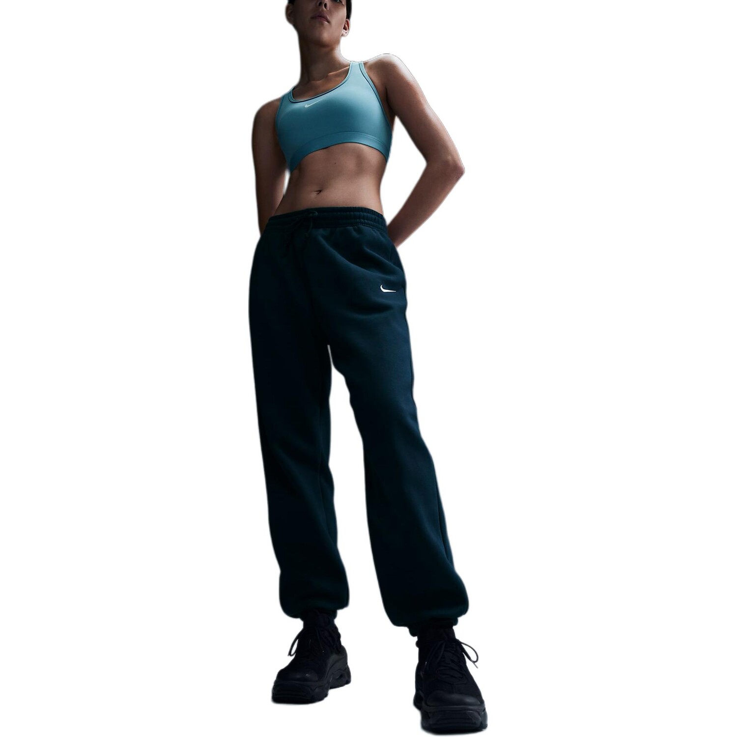 Спортивные штаны женские Nike трикотажные, темно-синий — фото 2
