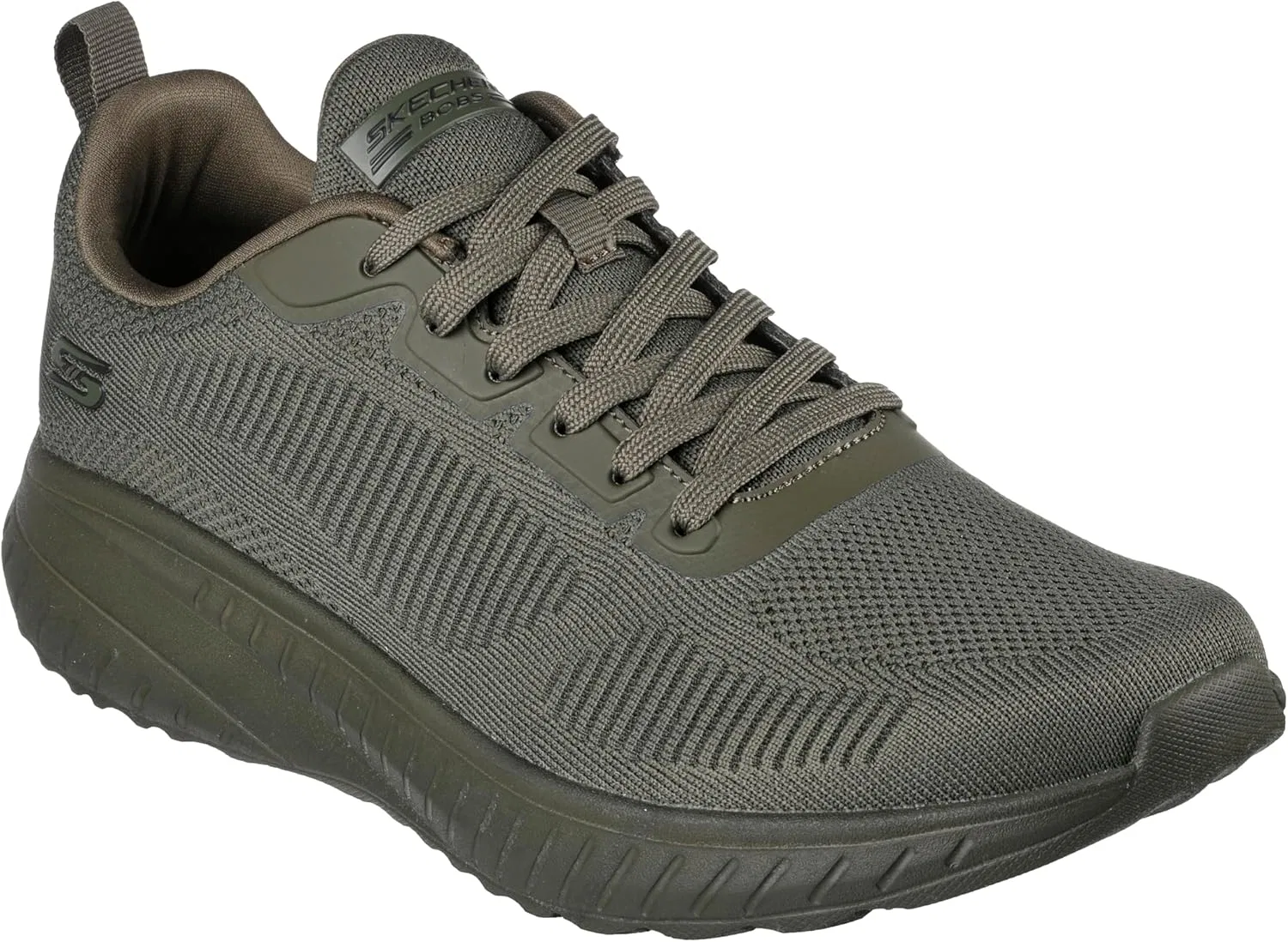 Мужские беговые кроссовки Skechers Max Cushioning Premier Vantage 2.0, Olive Engineered Knit — фото 2