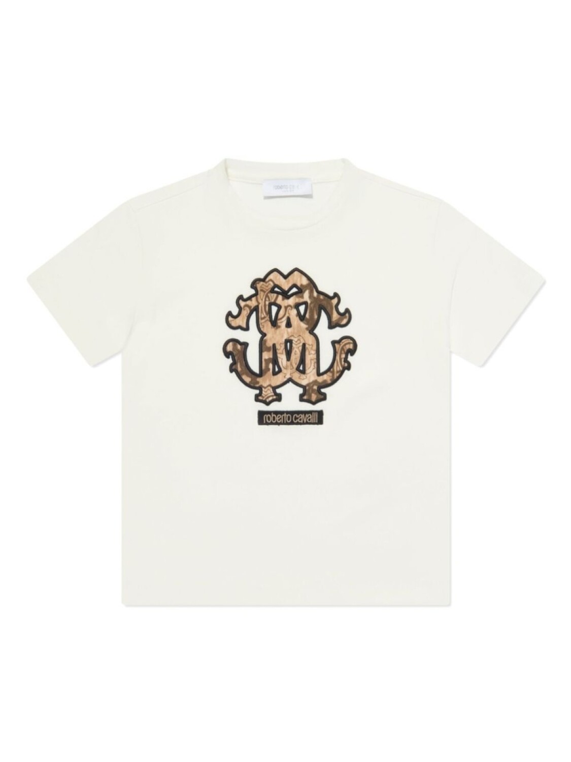 

Футболка с вышитым логотипом Roberto Cavalli Junior, белый