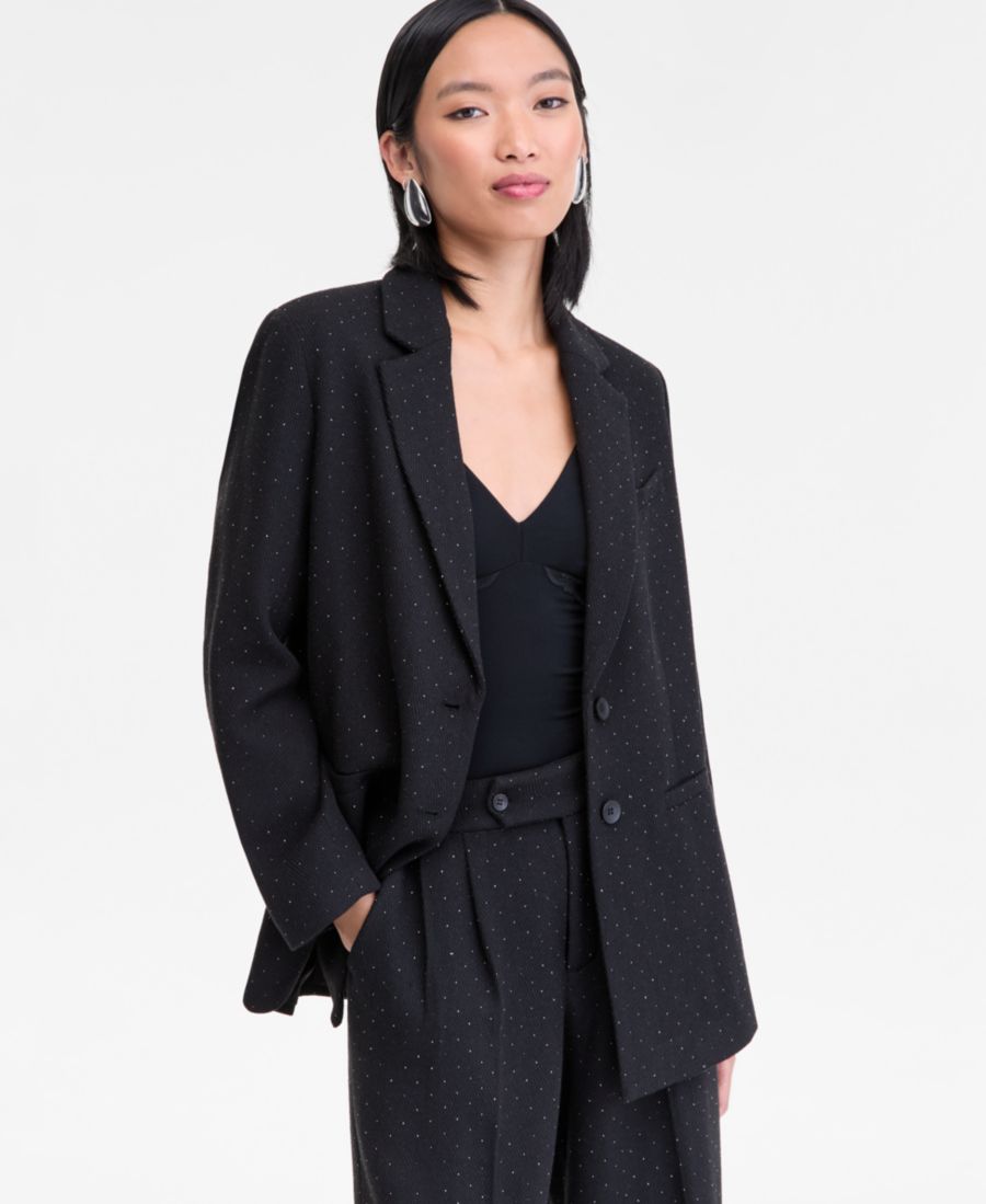 

Женский блейзер, украшенный стразами INC International Concepts, Deep Black