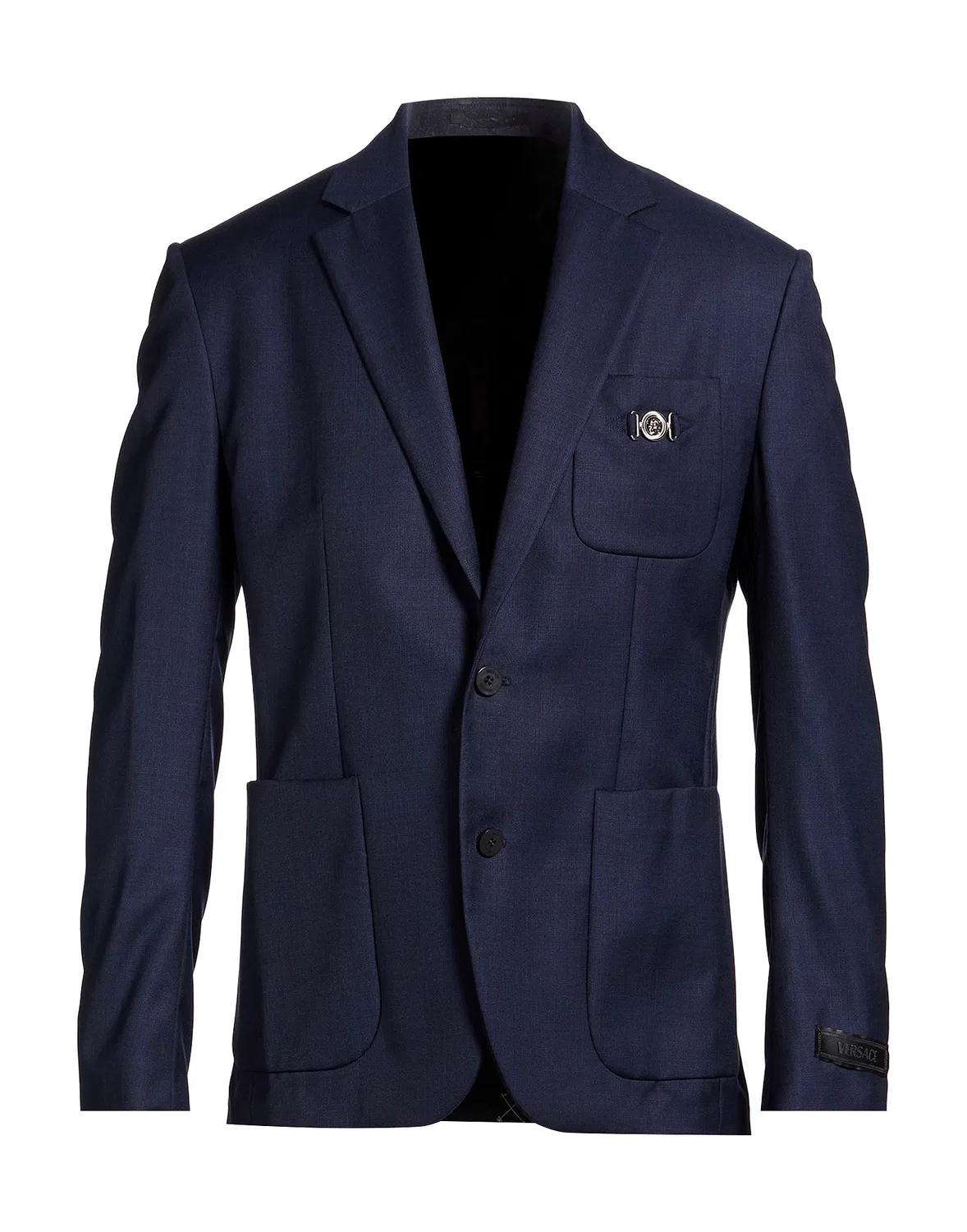 Блейзер однобортный из шерсти VERSACE Midnight blue