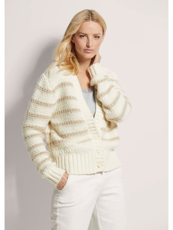 

MADELEINE Кардиган в полоску, подобранную по цвету: кремовый / берберский / меланж