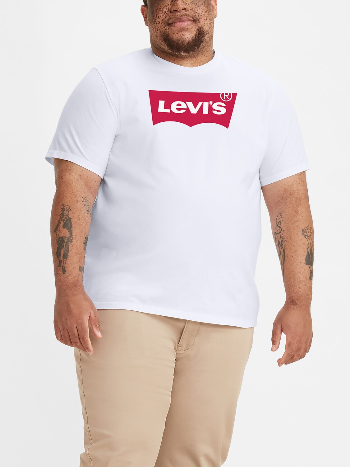 

Футболка с графическим логотипом Levi's Batwing Big & Tall, белая, Белый, Футболка с графическим логотипом Levi's Batwing Big & Tall, белая