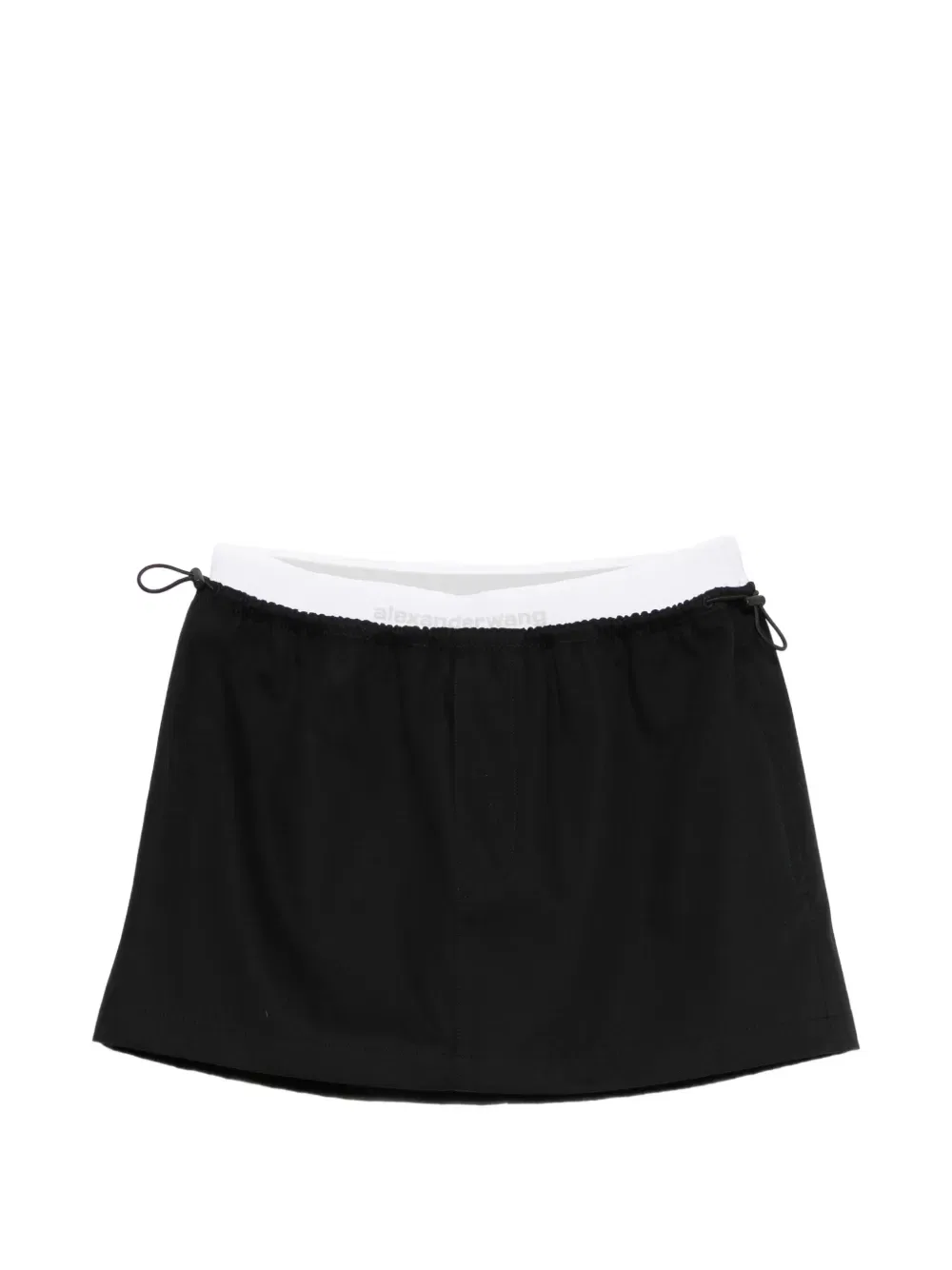 Мини-юбка с эластичным логотипом Alexander Wang, черный