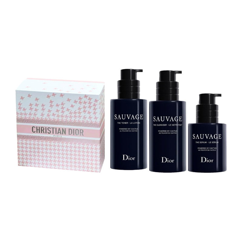 Набор для ухода за кожей Wild Cleanser+Toner+Serums Box, увлажняющий комплект из трех средств, подарок для парня DIOR — фото 3