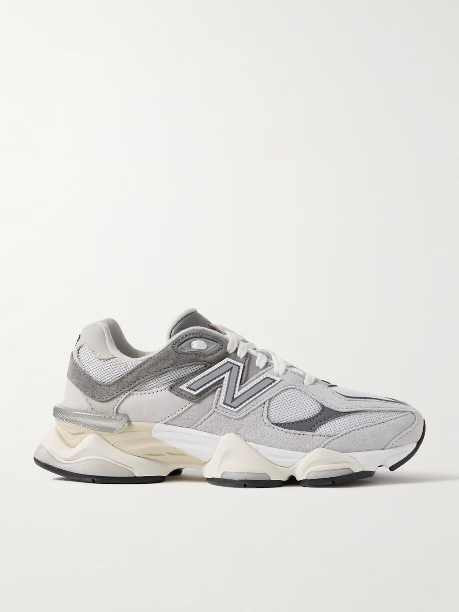 Кроссовки 9060 из замши и сетки с отделкой из нубука New Balance, серый