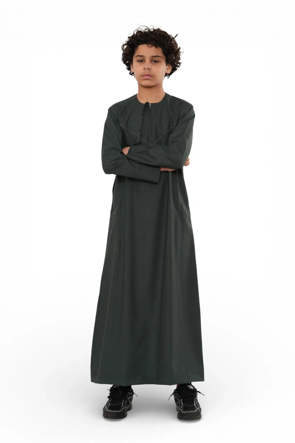 Arabic Thobes Детский зеленый марокканский халат Джубба для мальчиков Рамадан Ид Джеллаба Тобе - K-TT008 — фото 2