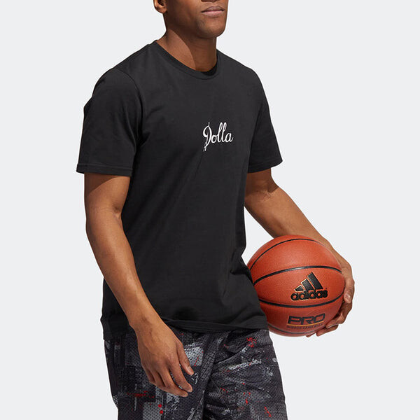 Футболка Men's adidas Alphabet Printing Sports Round Neck Short Sleeve Black T-Shirt, мультиколор — фото 2