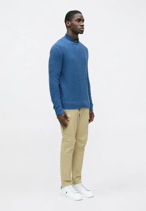 Вафельный шерстяно-хлопковый свитер-джемпер Polo Ralph Lauren, Sea Salt Blue — фото 4