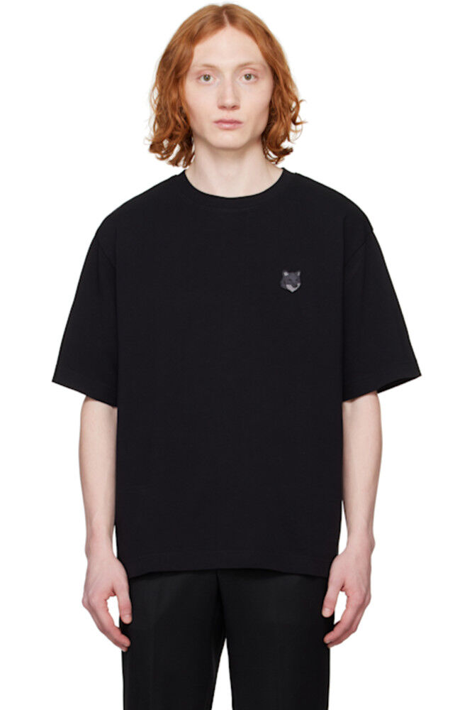 

Поло Comfort с нашивкой в ​​виде головы лисы черного цвета Maison Kitsuné