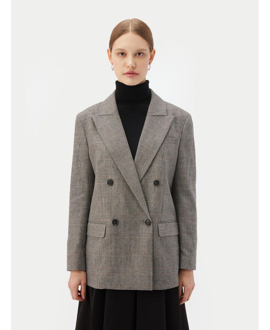 

Женский двубортный кашемировый блейзер Gobi Cashmere, Light Beige