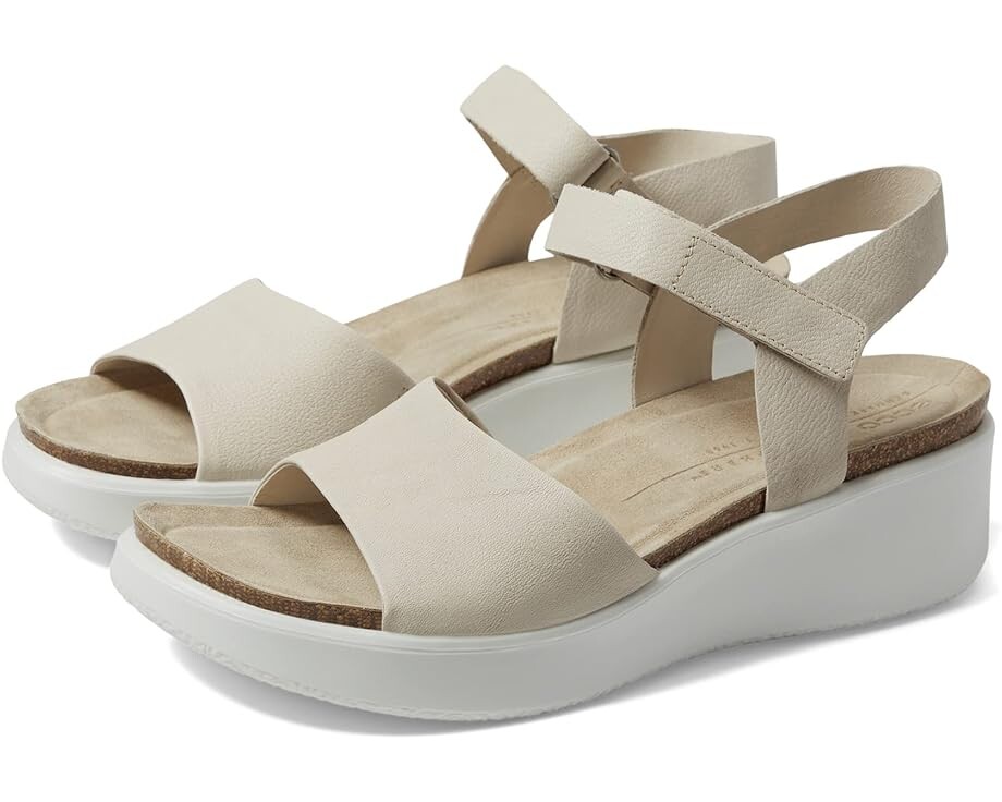 

Сандалии ECCO Flowt Wedge Cork, цвет Limestone