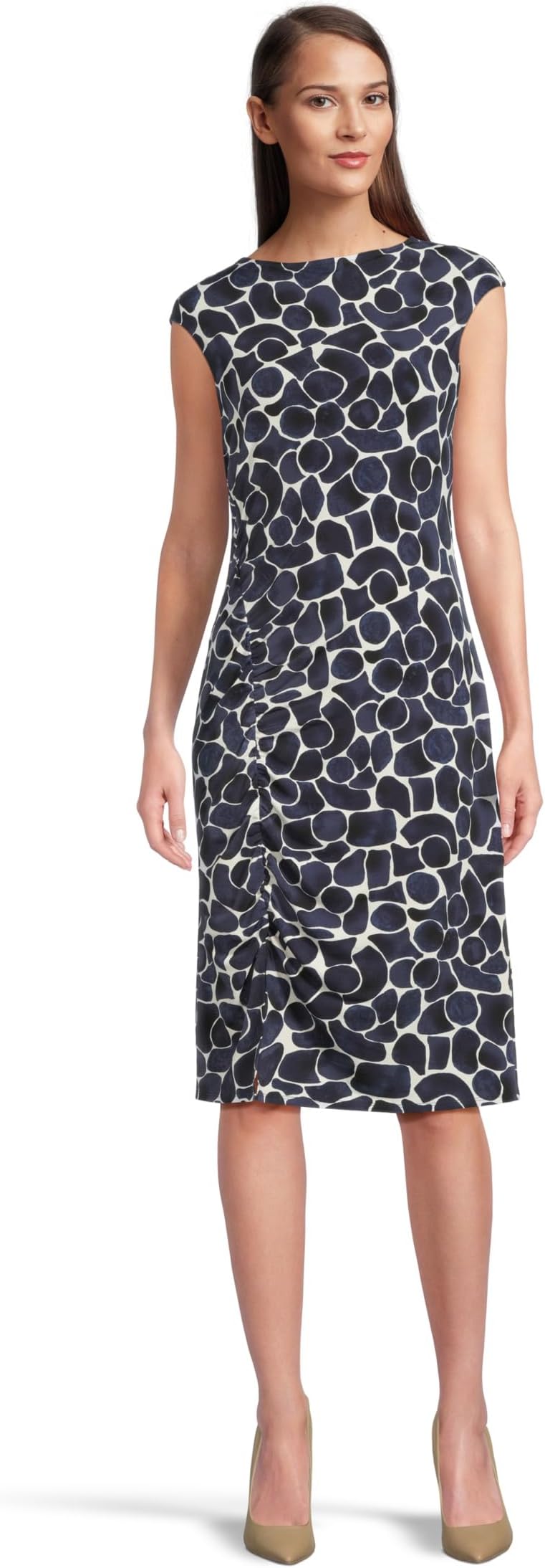 

Платье NIC+ZOE Geo Pebble Side Ruche Dress, цвет Indigo Multi
