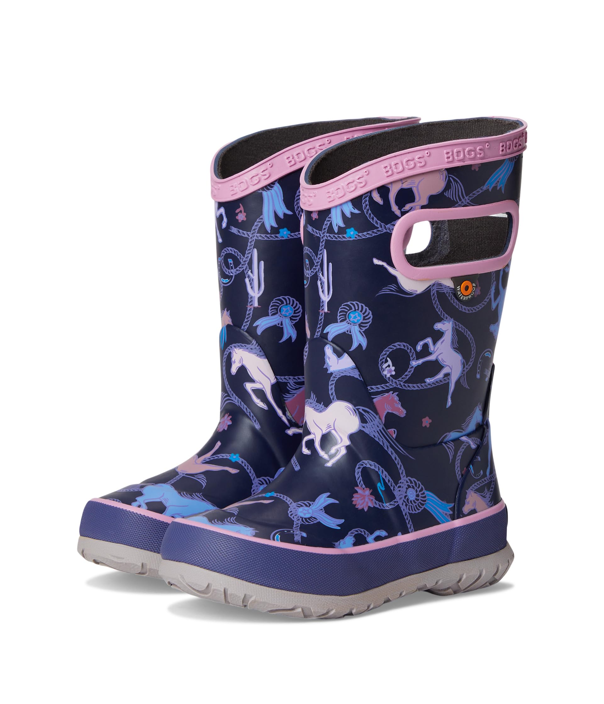 

Ботинки Bogs Kids Rainboot Rodeo Horses, цвет Purple Multi
