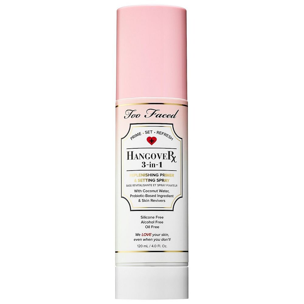 

Too Faced Hangover 3-в-1 Восстанавливающий праймер и закрепляющий спрей, цвет Clear