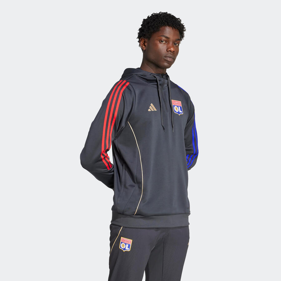ADIDAS Женская/мужская футбольная толстовка с капюшоном - Olympique Lyon 25/26 — фото 4