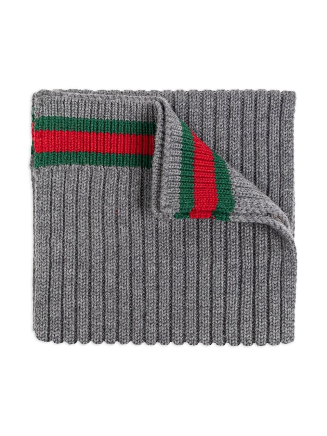 

Gucci Kids шерстяной шарф с веб-подробностями, серый
