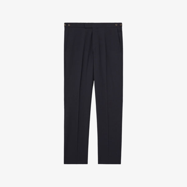 

Promise брюки slim-fit из смесовой шерсти Reiss, синий