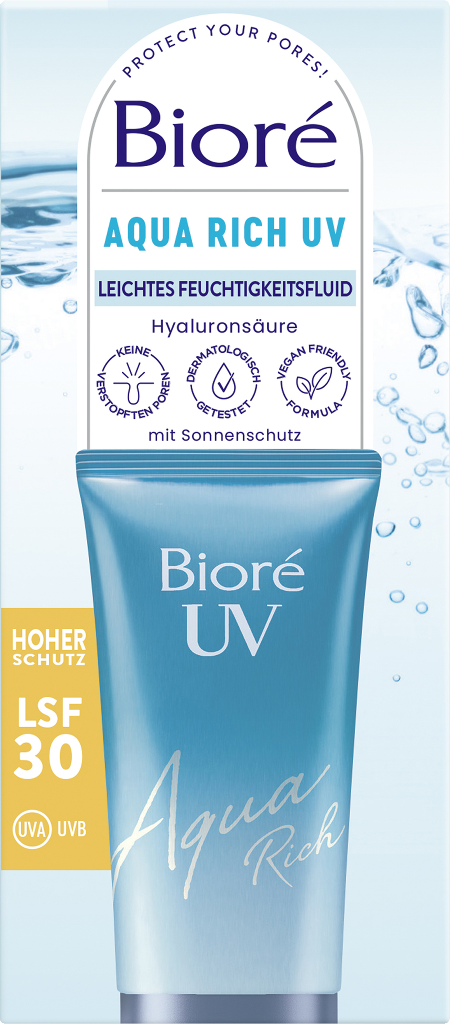 

Солнцезащитный крем Bioré Aqua Rich UV Leichtes Feuchtigkeitsfluid LSF 30