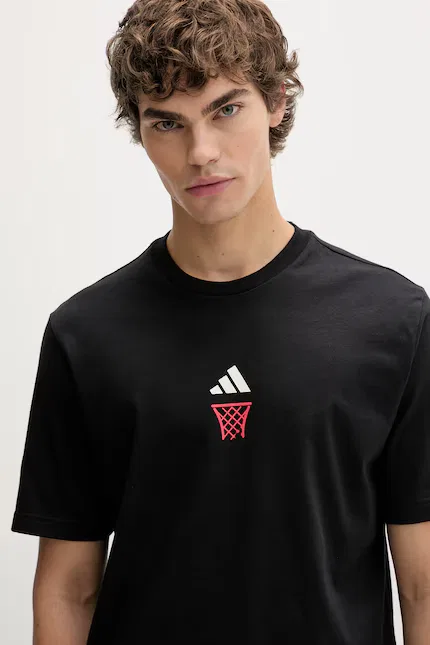 Футболка хлопковая The Anx Hoop Adidas, черный — фото 4