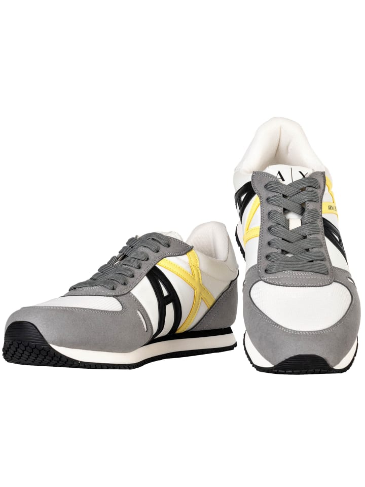 

Кроссовки на шнуровке Armani Exchange, цвет neutral grey/off white