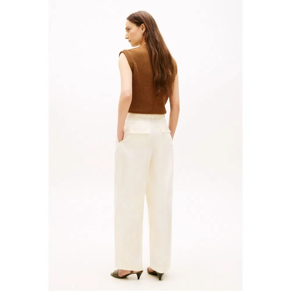 Женские льняные брюки-бочки Utility Barrel Pants от Tommy Hilfiger Women, бежевые — фото 2