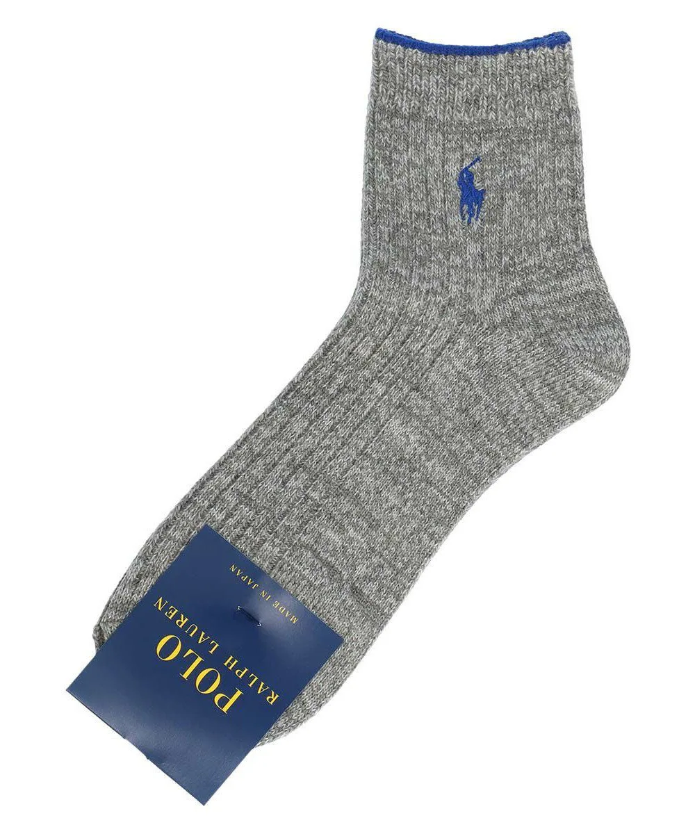 Мужские короткие носки из шерстяной смеси в рубчик Polo Ralph Lauren, 93. Light Gray — фото 2