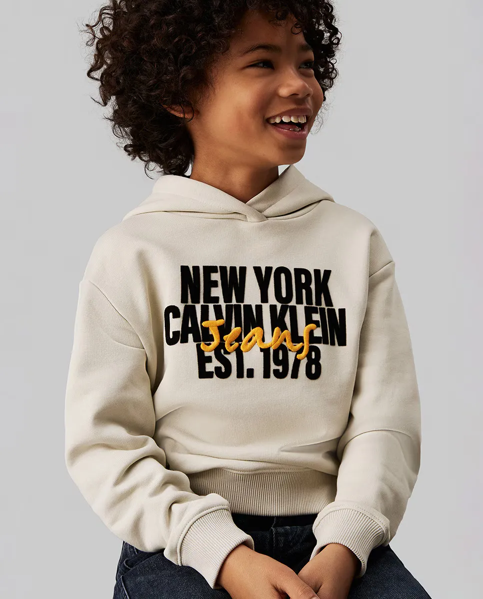 

Толстовка с логотипом для мальчиков Calvin Klein, серый