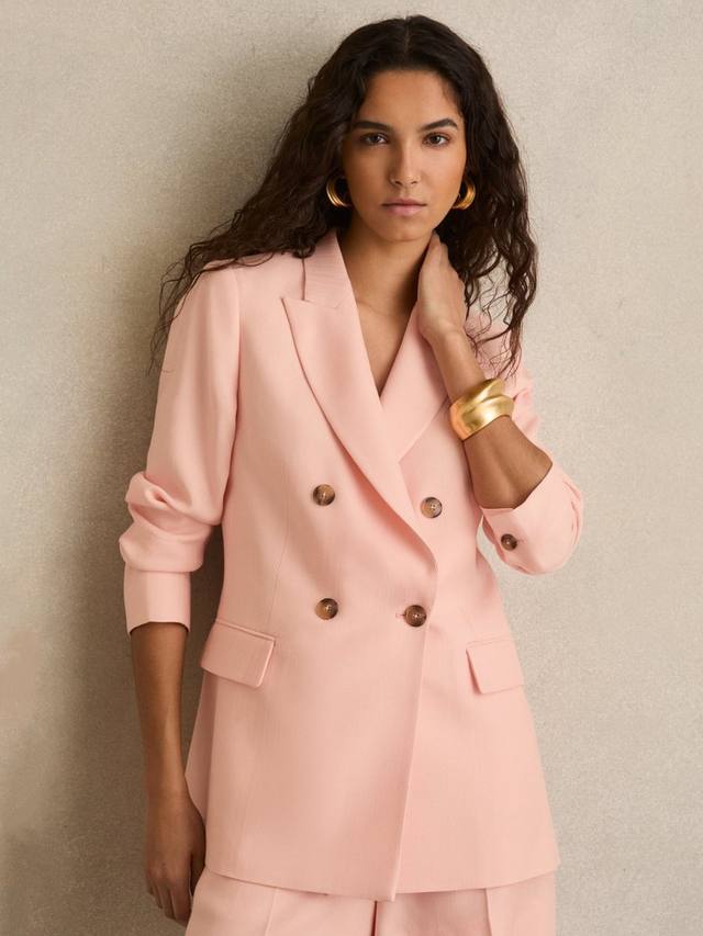 

Двубортный блейзер magda оверсайз Reiss, розовый